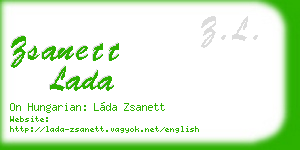 zsanett lada business card